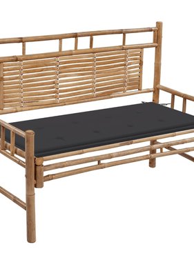 VidaXL Tuinbank met kussen 120 cm bamboe