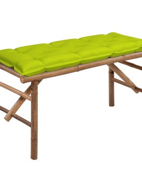 VidaXL Tuinbank inklapbaar met kussen 118 cm bamboe