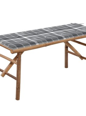 VidaXL Tuinbank inklapbaar met kussen 118 cm bamboe