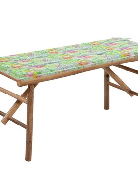 VidaXL Tuinbank inklapbaar met kussen 118 cm bamboe