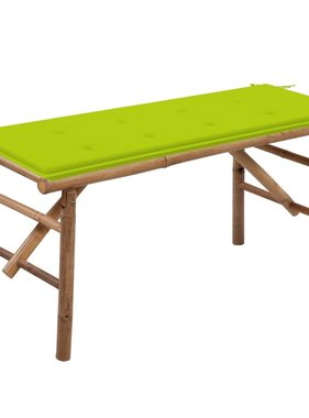 VidaXL Tuinbank inklapbaar met kussen 118 cm bamboe