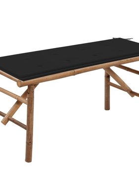 VidaXL Tuinbank inklapbaar met kussen 118 cm bamboe