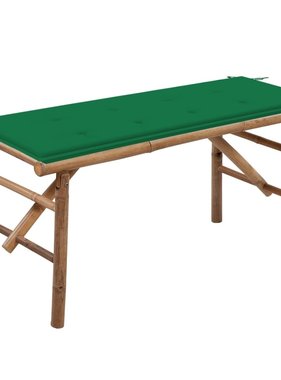 VidaXL Tuinbank inklapbaar met kussen 118 cm bamboe