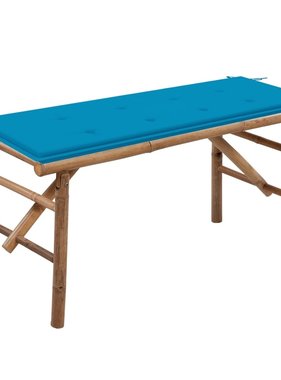 VidaXL Tuinbank inklapbaar met kussen 118 cm bamboe