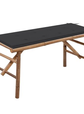 VidaXL Tuinbank inklapbaar met kussen 118 cm bamboe