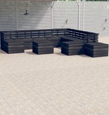VidaXL 12-delige Loungeset pallet massief grenenhout donkergrijs