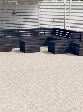 VidaXL 12-delige Loungeset pallet massief grenenhout donkergrijs