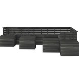 VidaXL 12-delige Loungeset pallet massief grenenhout donkergrijs