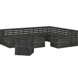 VidaXL 12-delige Loungeset pallet massief grenenhout donkergrijs