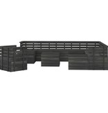 VidaXL 12-delige Loungeset pallet massief grenenhout donkergrijs