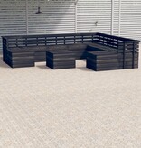 VidaXL 11-delige Loungeset pallet massief grenenhout donkergrijs