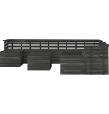 VidaXL 11-delige Loungeset pallet massief grenenhout donkergrijs