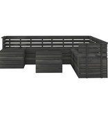VidaXL 9-delige Loungeset pallet massief grenenhout donkergrijs