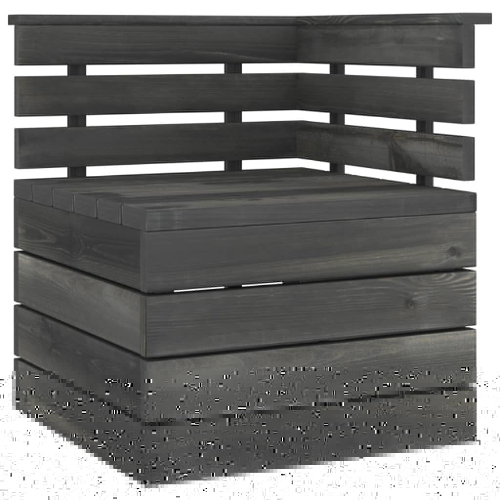 VidaXL 9-delige Loungeset pallet massief grenenhout donkergrijs
