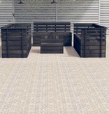 VidaXL 9-delige Loungeset pallet massief grenenhout donkergrijs