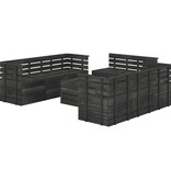 VidaXL 9-delige Loungeset pallet massief grenenhout donkergrijs