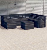 VidaXL 8-delige Loungeset pallet massief grenenhout donkergrijs
