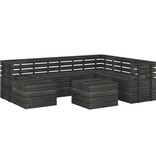 VidaXL 8-delige Loungeset pallet massief grenenhout donkergrijs