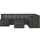 VidaXL 8-delige Loungeset pallet massief grenenhout donkergrijs