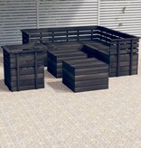 VidaXL 8-delige Loungeset pallet massief grenenhout donkergrijs