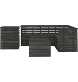 VidaXL 8-delige Loungeset pallet massief grenenhout donkergrijs