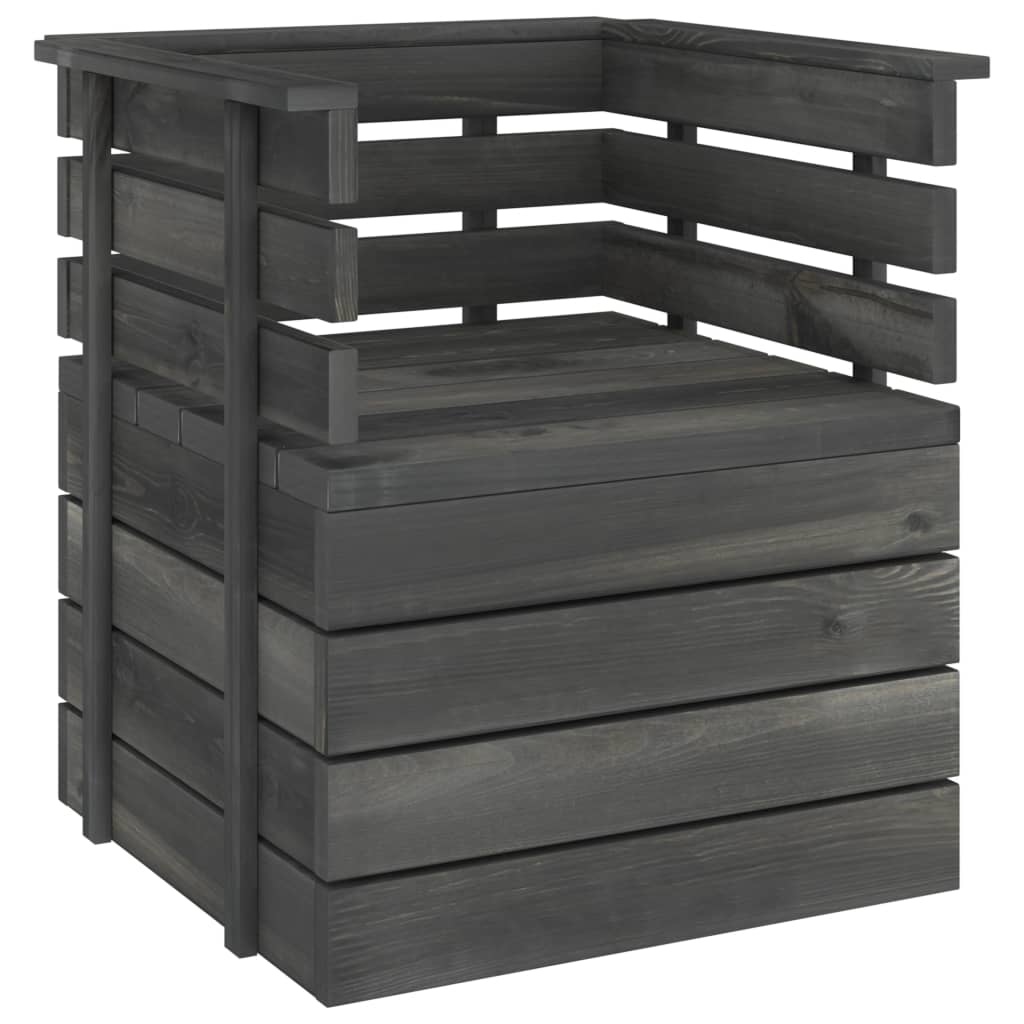 VidaXL 8-delige Loungeset pallet massief grenenhout donkergrijs