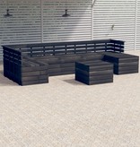 VidaXL 8-delige Loungeset pallet massief grenenhout donkergrijs