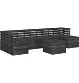 VidaXL 8-delige Loungeset pallet massief grenenhout donkergrijs