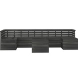 VidaXL 8-delige Loungeset pallet massief grenenhout donkergrijs