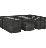 VidaXL 9-delige Loungeset pallet massief grenenhout donkergrijs