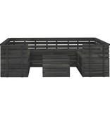 VidaXL 9-delige Loungeset pallet massief grenenhout donkergrijs