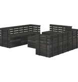 VidaXL 9-delige Loungeset pallet massief grenenhout donkergrijs