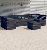VidaXL 7-delige Loungeset pallet massief grenenhout donkergrijs