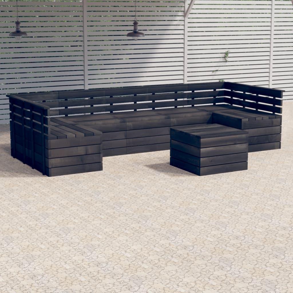 VidaXL 7-delige Loungeset pallet massief grenenhout donkergrijs