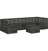 VidaXL 7-delige Loungeset pallet massief grenenhout donkergrijs