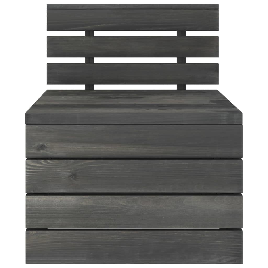 VidaXL 7-delige Loungeset pallet massief grenenhout donkergrijs