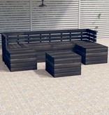 VidaXL 7-delige Loungeset pallet massief grenenhout donkergrijs