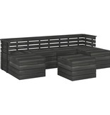 VidaXL 7-delige Loungeset pallet massief grenenhout donkergrijs