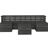 VidaXL 7-delige Loungeset pallet massief grenenhout donkergrijs