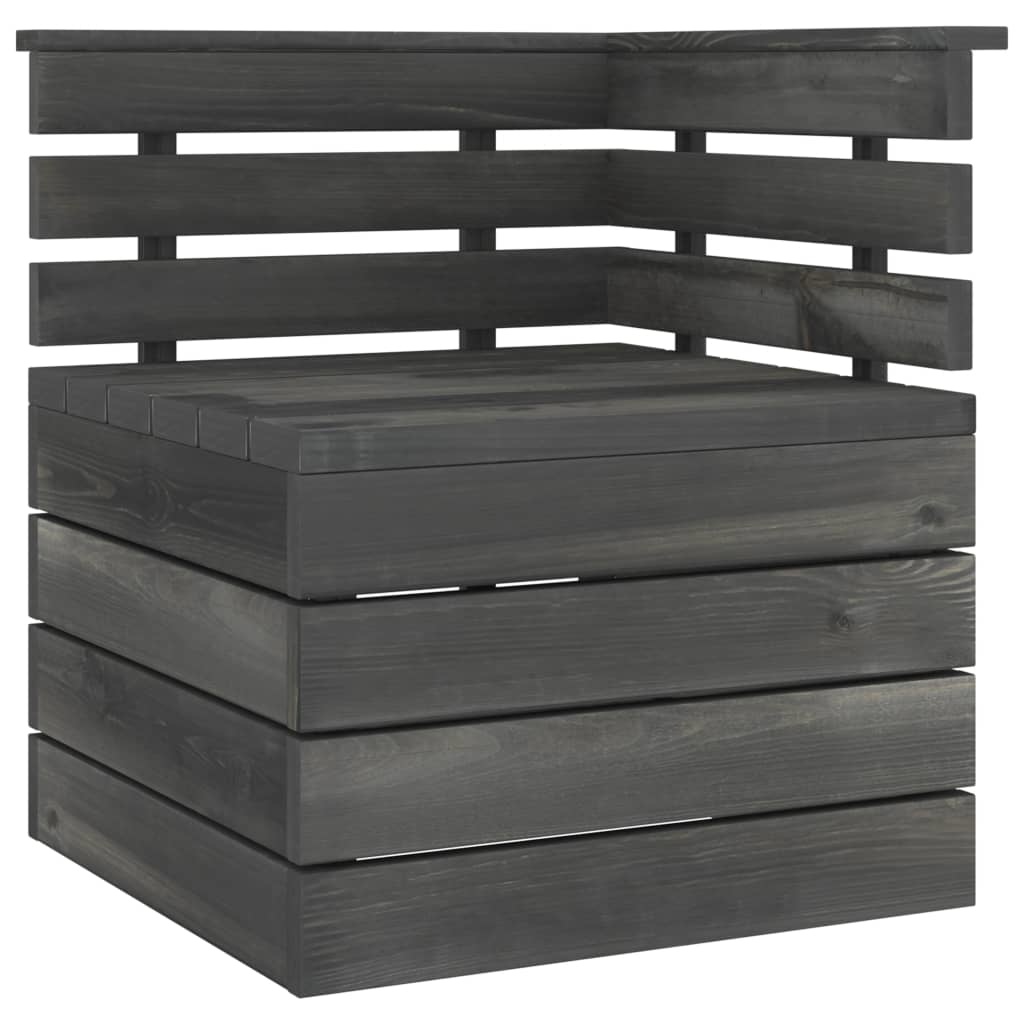 VidaXL 7-delige Loungeset pallet massief grenenhout donkergrijs