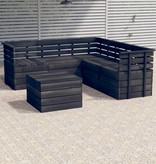 VidaXL 6-delige Loungeset pallet massief grenenhout donkergrijs