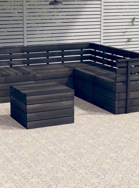 VidaXL 6-delige Loungeset pallet massief grenenhout donkergrijs