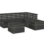 VidaXL 6-delige Loungeset pallet massief grenenhout donkergrijs