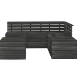 VidaXL 6-delige Loungeset pallet massief grenenhout donkergrijs