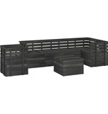 VidaXL 7-delige Loungeset pallet massief grenenhout donkergrijs