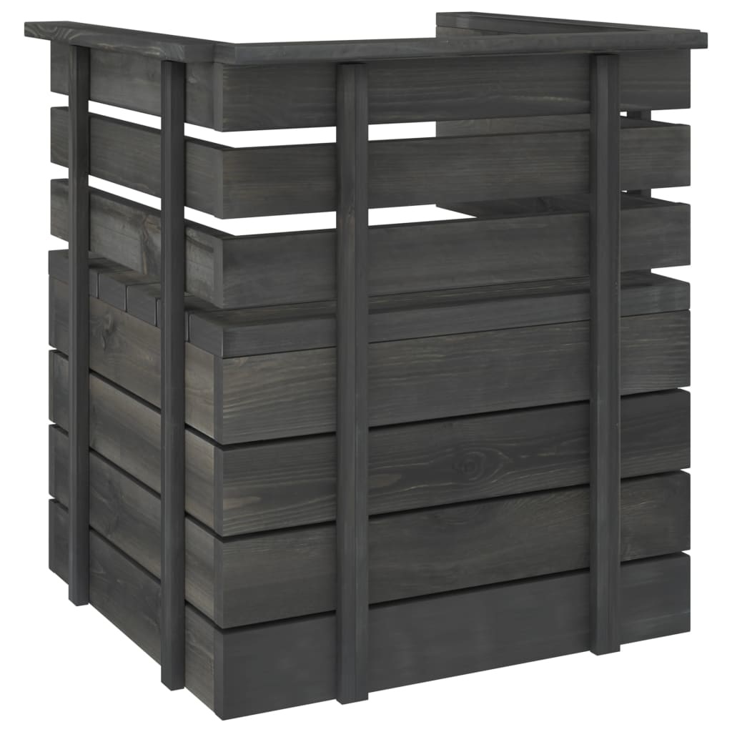 VidaXL 7-delige Loungeset pallet massief grenenhout donkergrijs