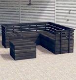 VidaXL 6-delige Loungeset pallet massief grenenhout donkergrijs