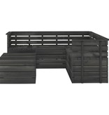 VidaXL 6-delige Loungeset pallet massief grenenhout donkergrijs