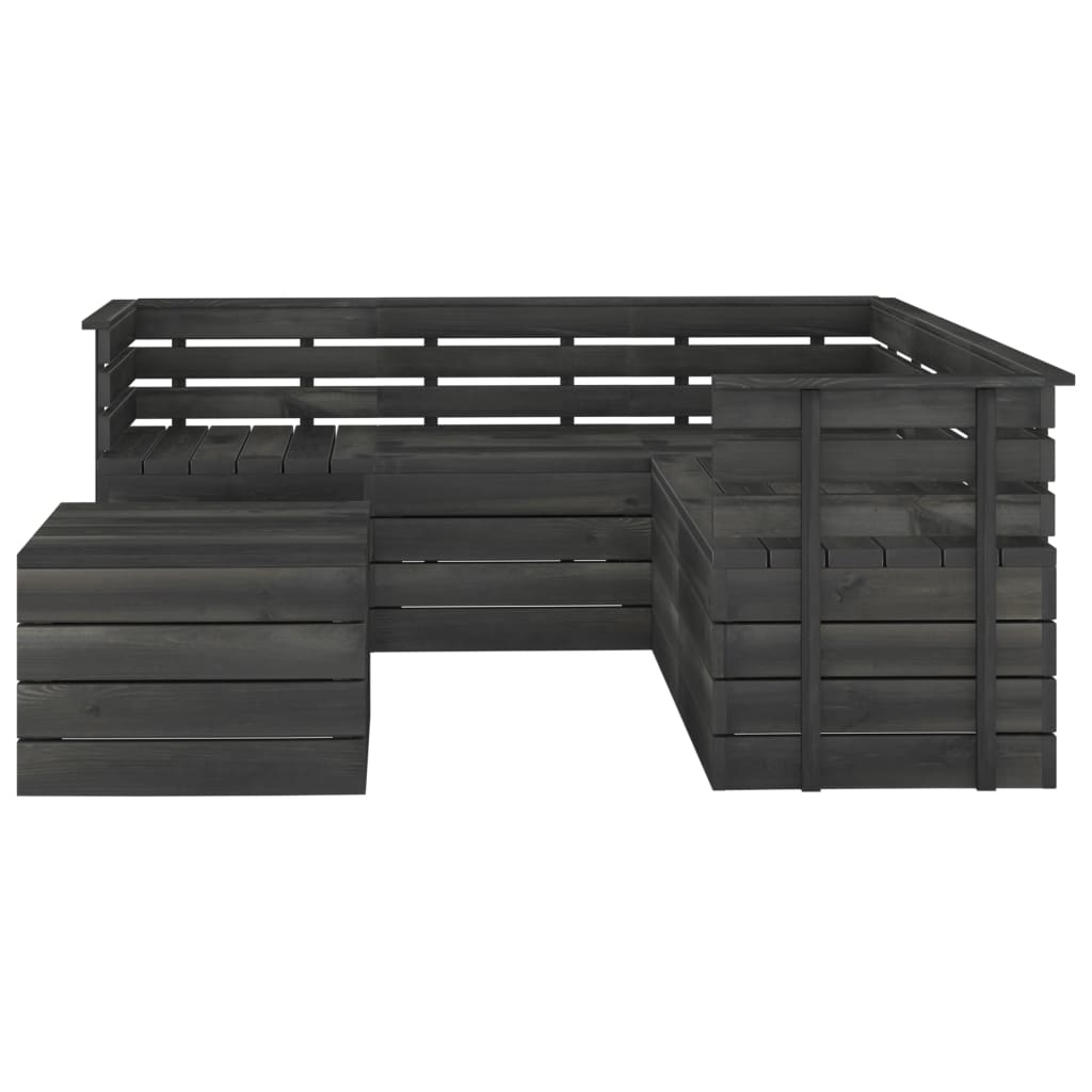 VidaXL 6-delige Loungeset pallet massief grenenhout donkergrijs