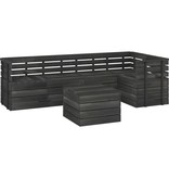 VidaXL 6-delige Loungeset pallet massief grenenhout donkergrijs